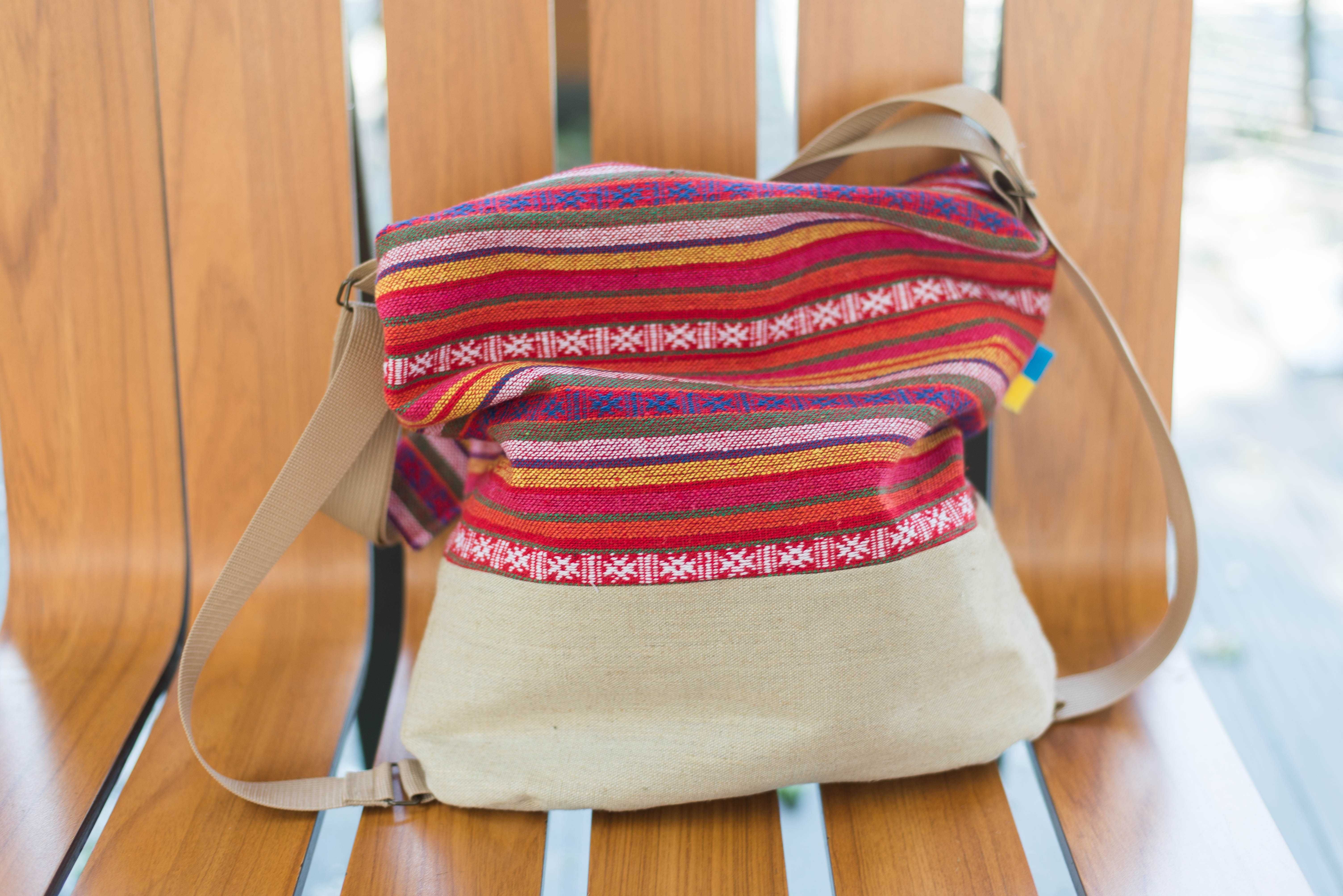 Жіноча сумка-рюкзак з текстилю «ВОГНИК» Від TashkaUkraine