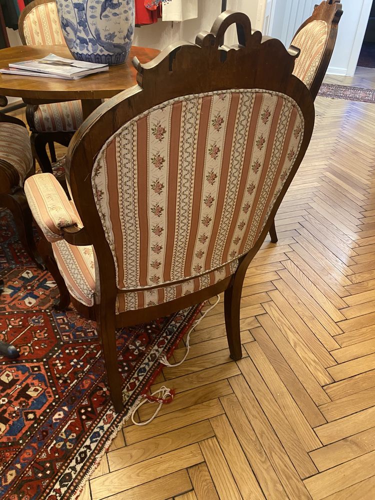 Biedermeier XIX w. Palisander Antyk Komplet mebli Fotele krzesla