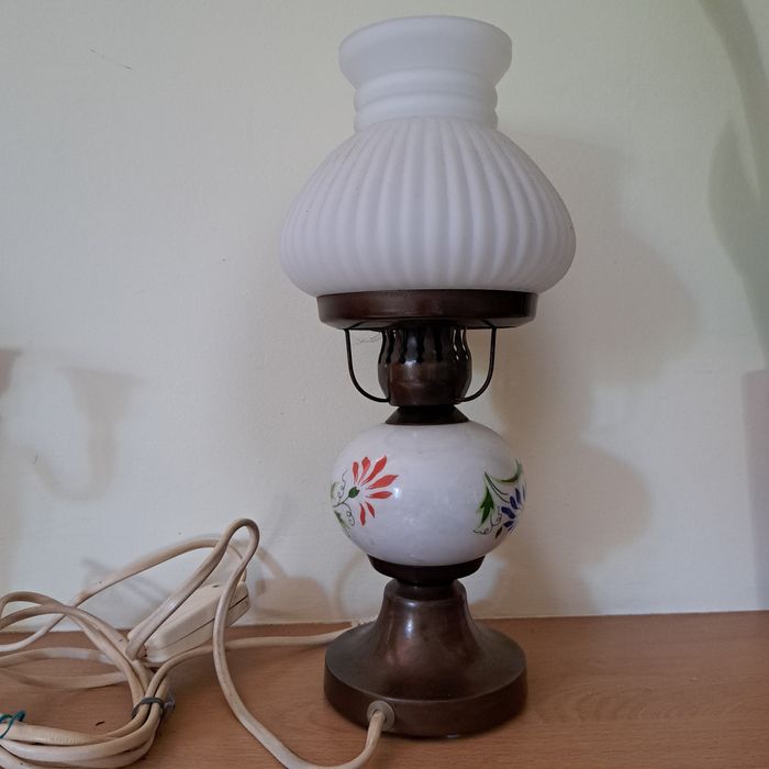 Lampka nocna PRL mosięzna stopka