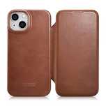 iCarer Ce Oil Wax Premium Leather Folio Case skórzane etui iPhone 14 z