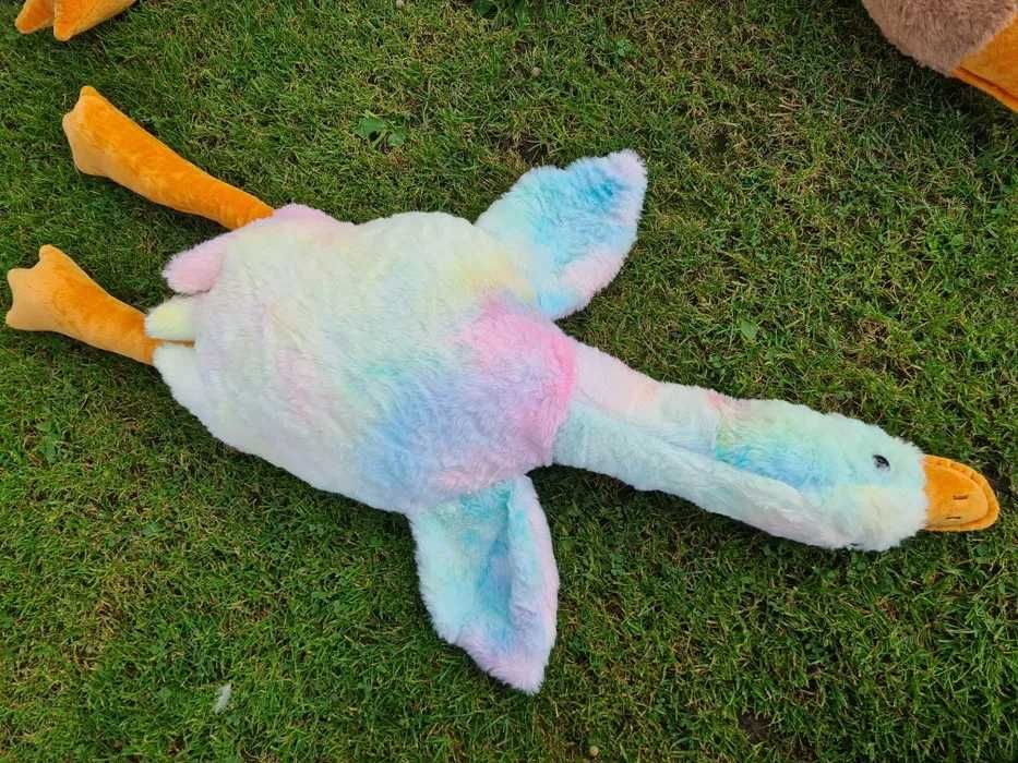 Tęczowa duża Gęś maskotka pluszak 90 cm nowa zabawki HIT