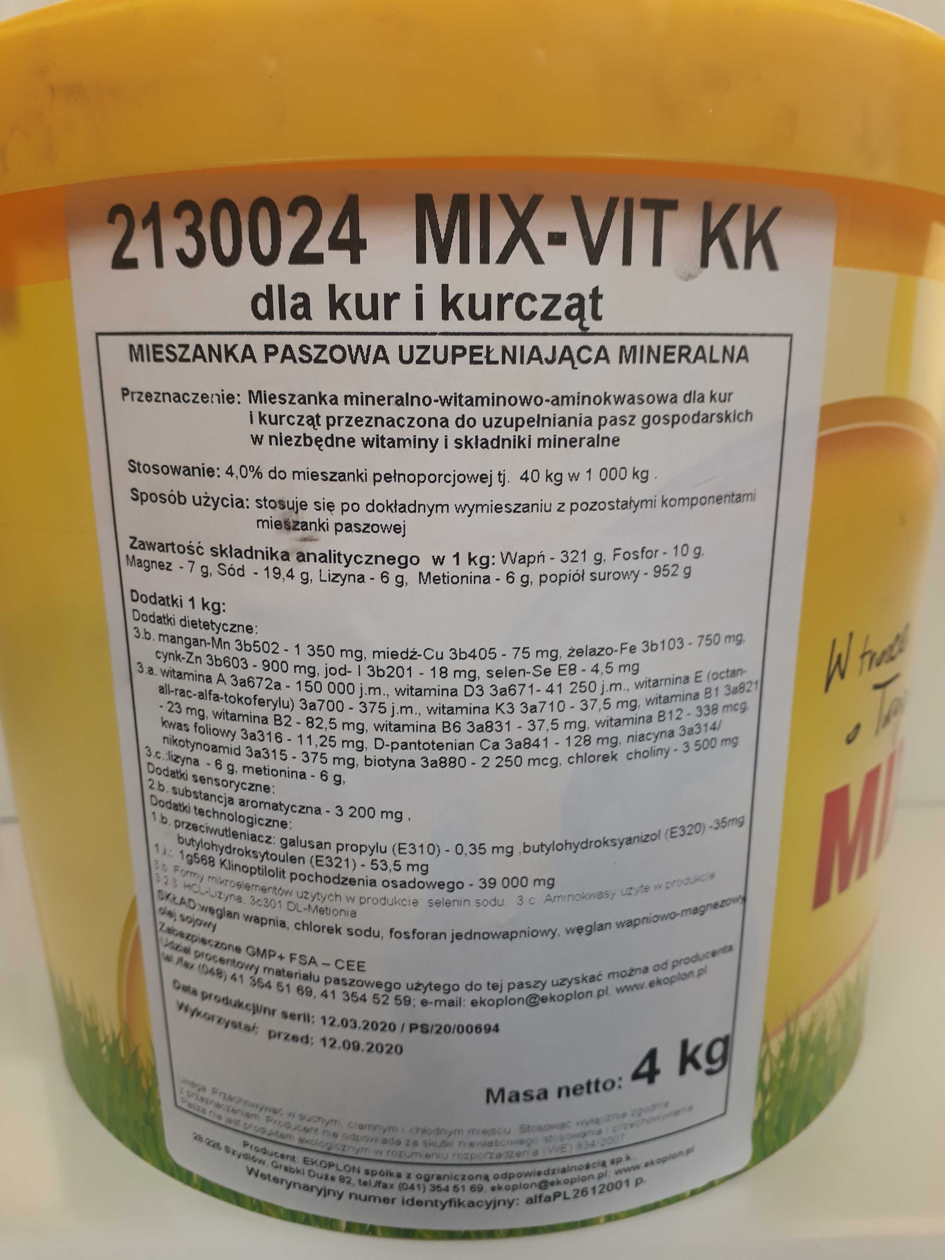 Mieszanka mix-vit kk  mineralno witaminowo aminokwasowa kur i kurczki