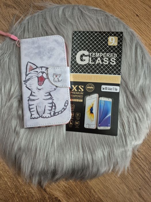 Etui case z kotem Samsung Galaxy S7 Edge + folia ochronna gratis