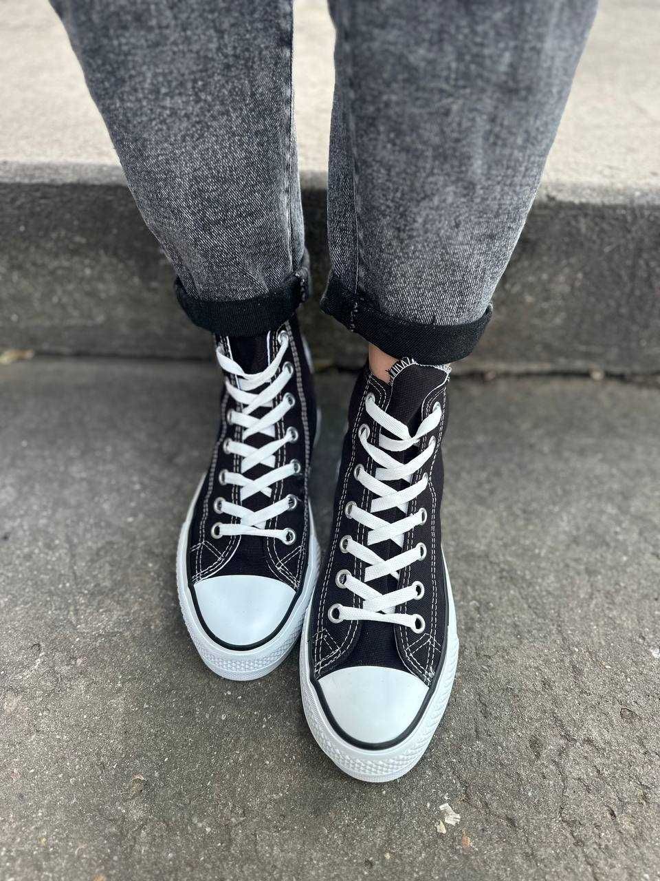 Жіночі високі кеди Converse All Star на платформі конверси НАЛОЖКА