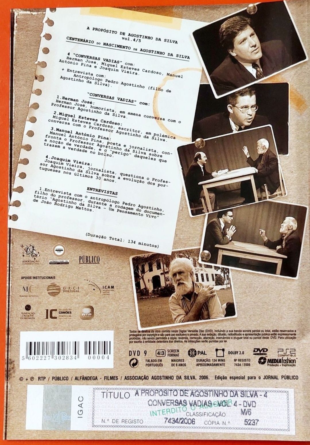 5 DVDs Agostinho da Silva