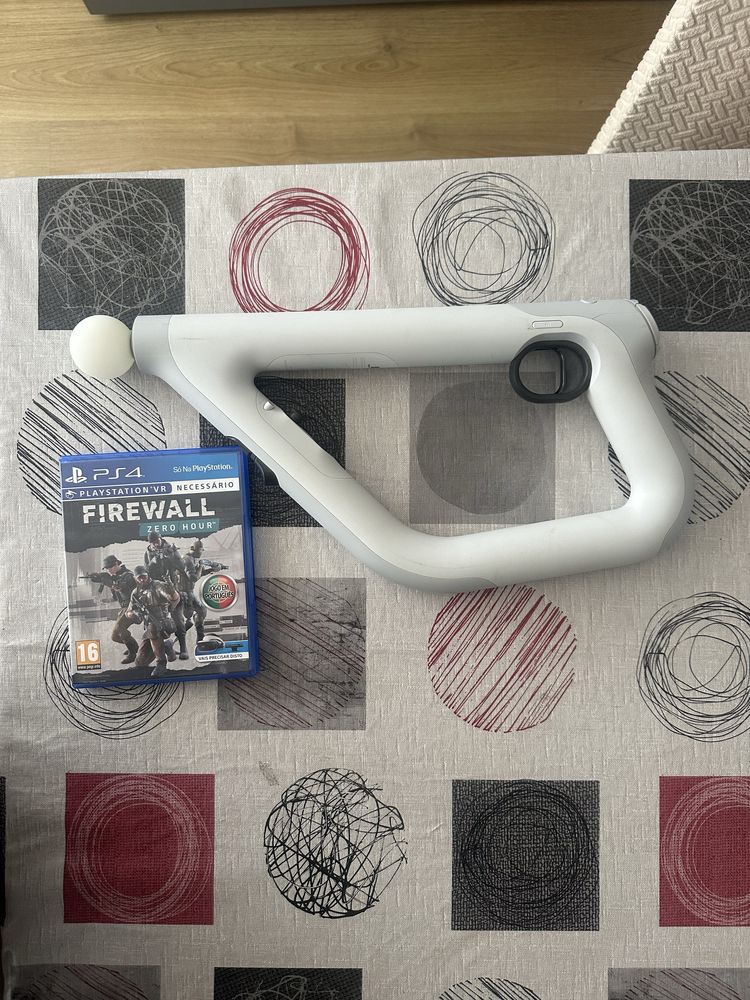 Controlador de mira Playstation VR + jogo firewall
