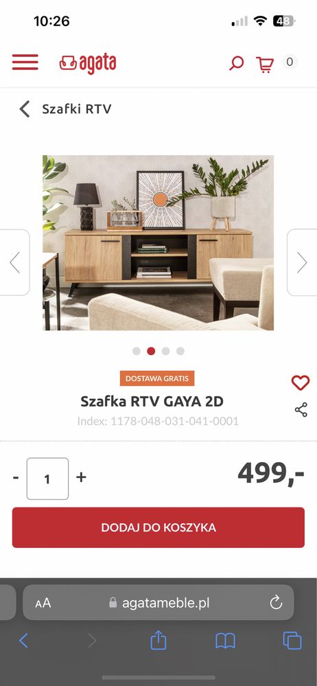 Szafka RTV Gaya Loft Agata Meble