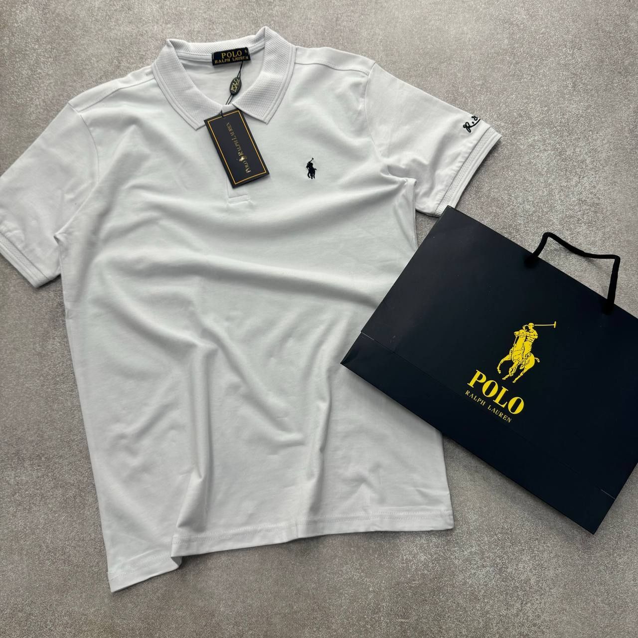 Polo by RALPH LAUREN 2024 Чоловіче чорне біле роло футболка весняна