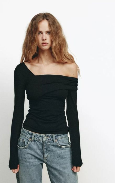 Асиметричний топ реглан Zara L 40 M38