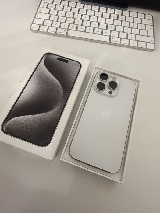 iPhone 15 Pro 128gb White Titanium Stan Idealny Bateria 95% od nowości