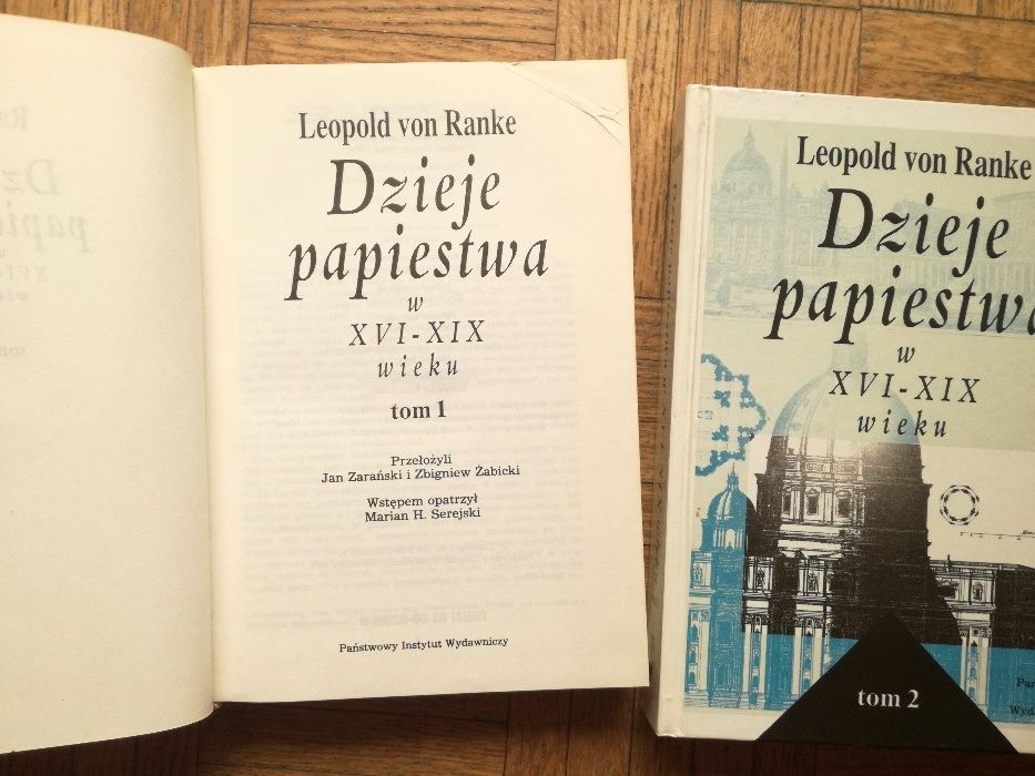 Dzieje papiestwa, Leopold von Ranke, dwa tomy w twardej oprawie