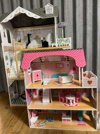 NOWE Domki dla lalek dla dzieci + mebelki + akcesoria + LED domek