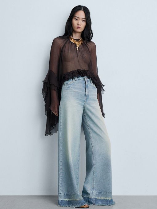 Джинси mango zara wide leg бохо
