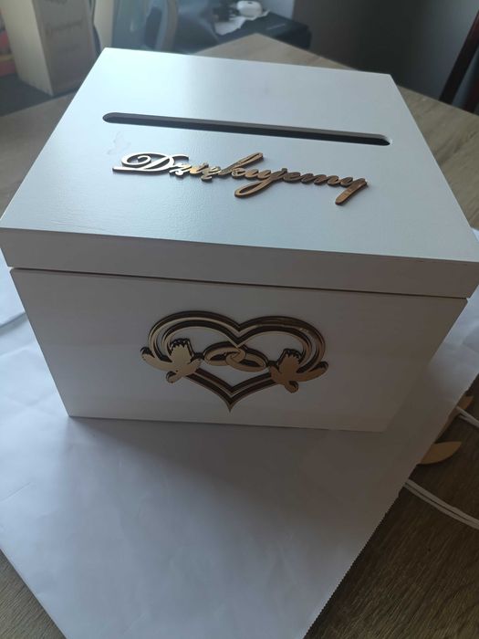 Zestaw na ślub wódkowóz, pudełko na prezenty, ozdoby