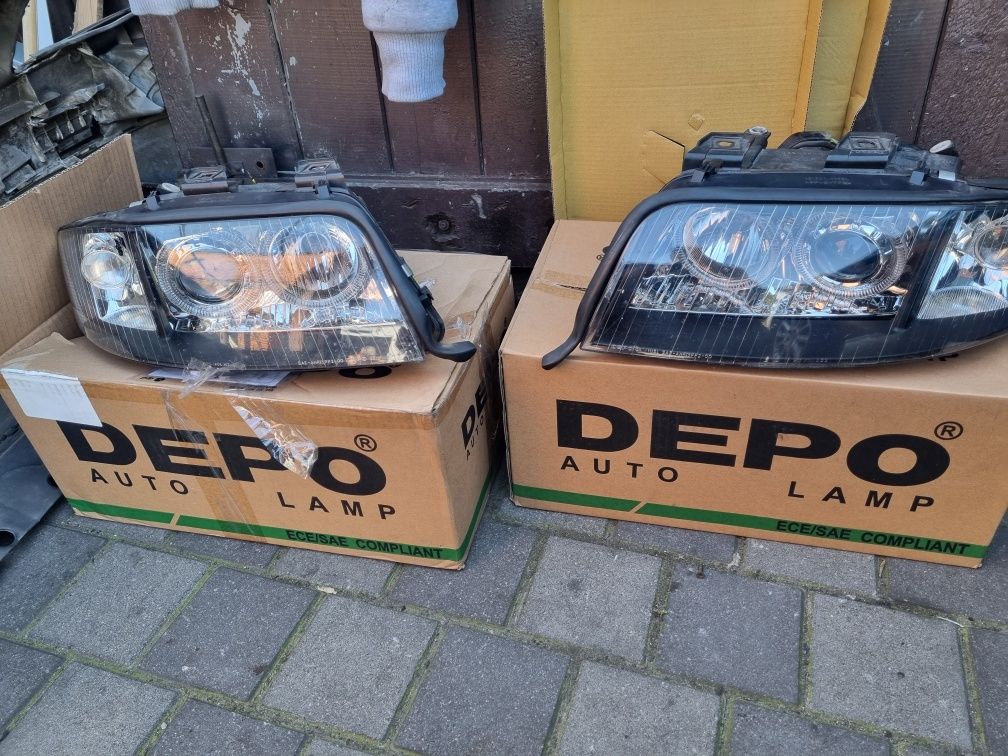 Lampy przód Audi A6C5 ringi xenon d2s Lift DEPO  polift angel eyes