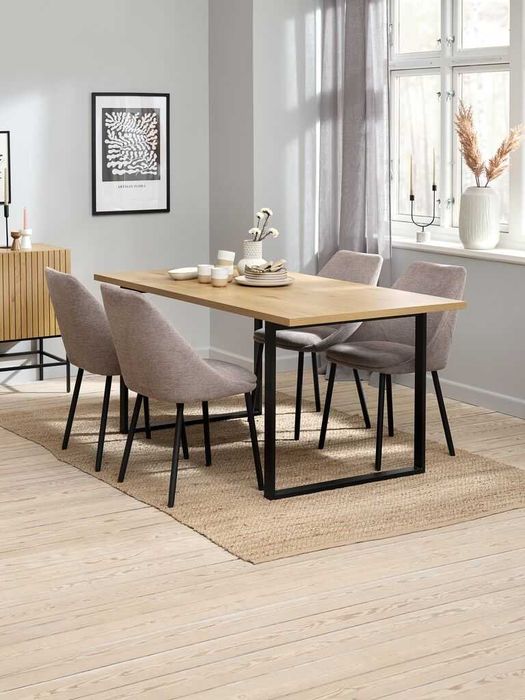 Nowy śliczny stół dębowy  90x160 stalowy