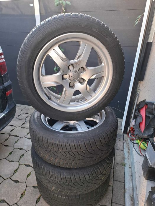 Оригінальні Диски Audi R17 5x112 з зимовими шинами Dunlop 225 50 17