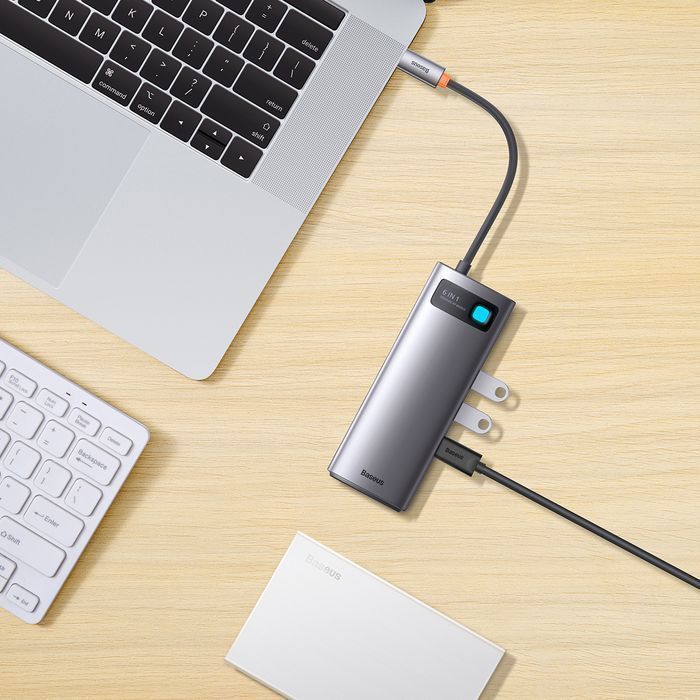 Stacja Dokująca Baseus Metal Gleam 6w1 USB-C & HDMI, Szary