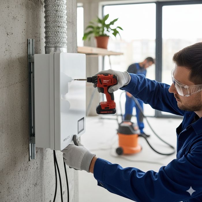 Монтаж системи рекуперції з підігрівом | установка рекуператора