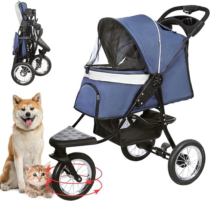 Składany Wózek Spacerowy Dla Psa Kota Zwierząt Pet Buggy Do 25 Kg