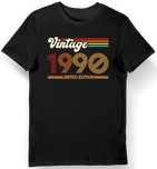 Koszulka męska na 35 urodziny vintage 1990 limited edition czarna XXL