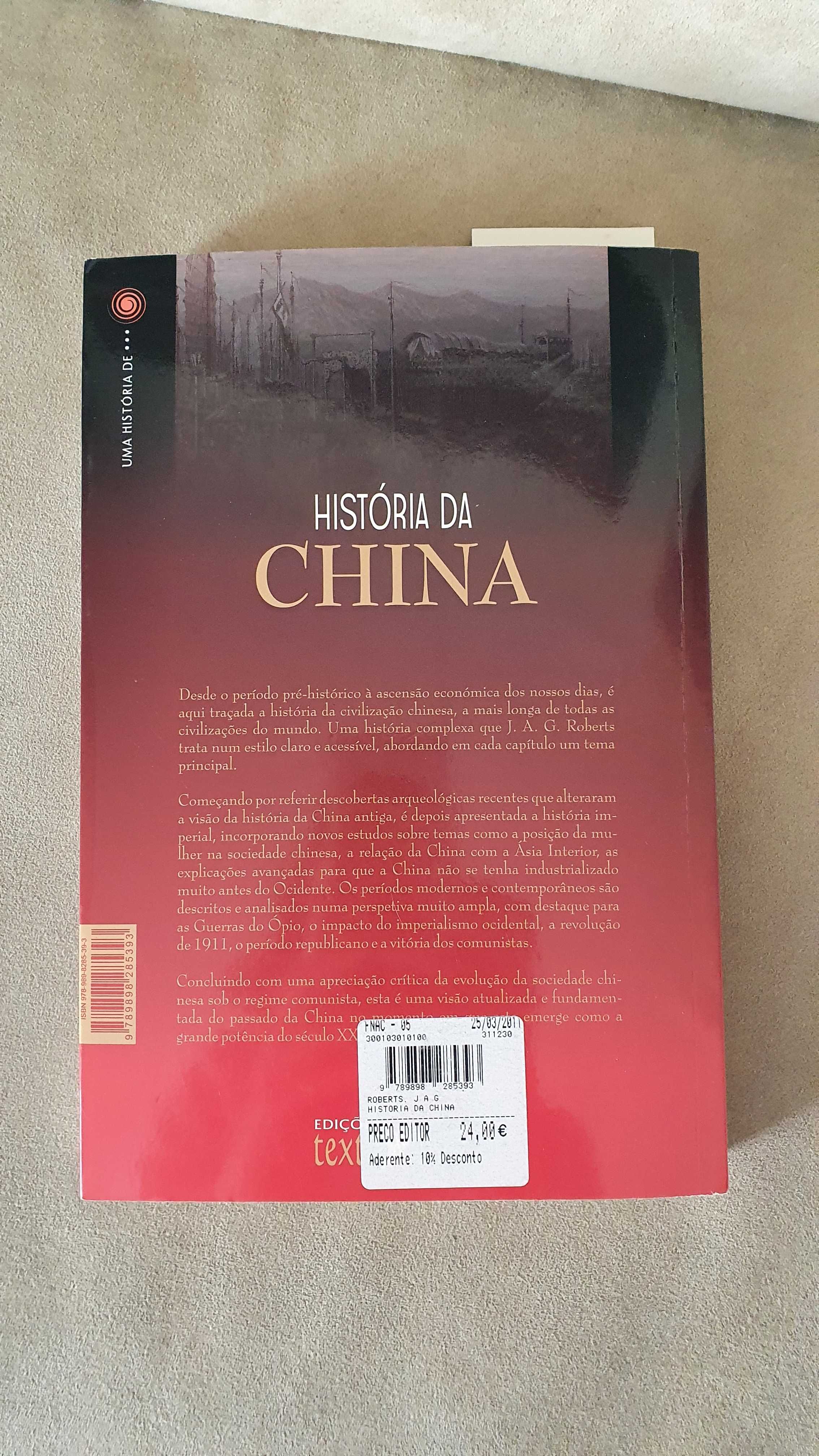 Livro "História da China" de J. A.G. Roberts