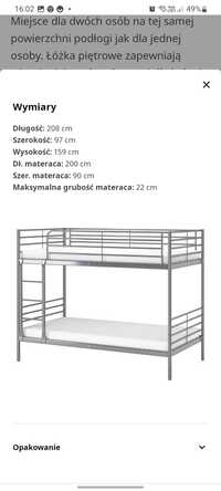 Łóżko piętrowe Ikea z materacami