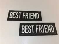 Y051 Zestaw 2x Naszywka BEST FRIEND Na Szelki Psa Czarne Duże