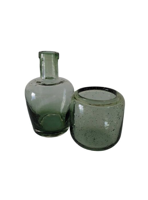 Porta-velas e Garrafa em vidro