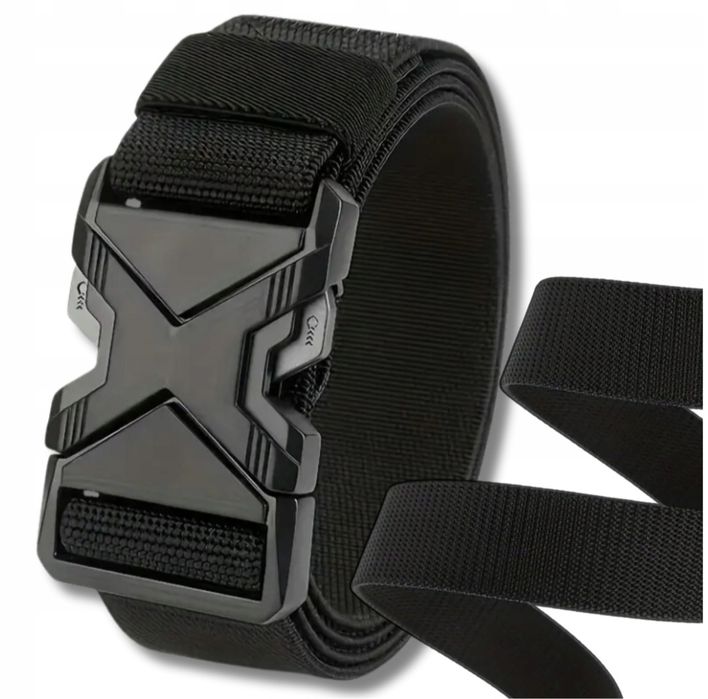 Pas taktyczny militarny parciany pasek męski czarny