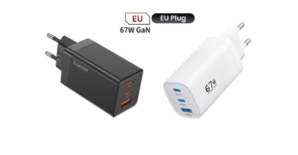 Зарядка TOOCKI 67 W GaN, ASOMETECH 67 W GaN и кабель 120 W