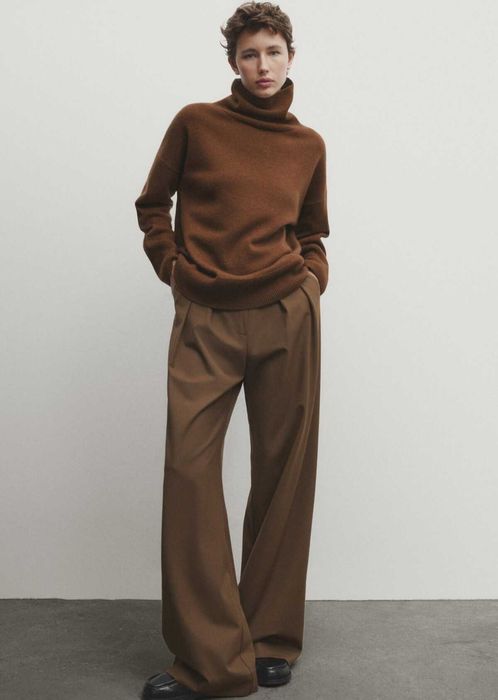 Светр з вовни та кашеміру з високим коміром Massimo Dutti