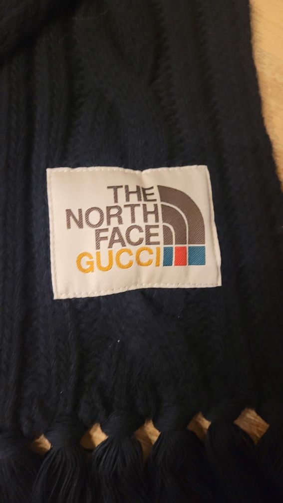 Szalik Gucci The north face czarny 100% oryginalny