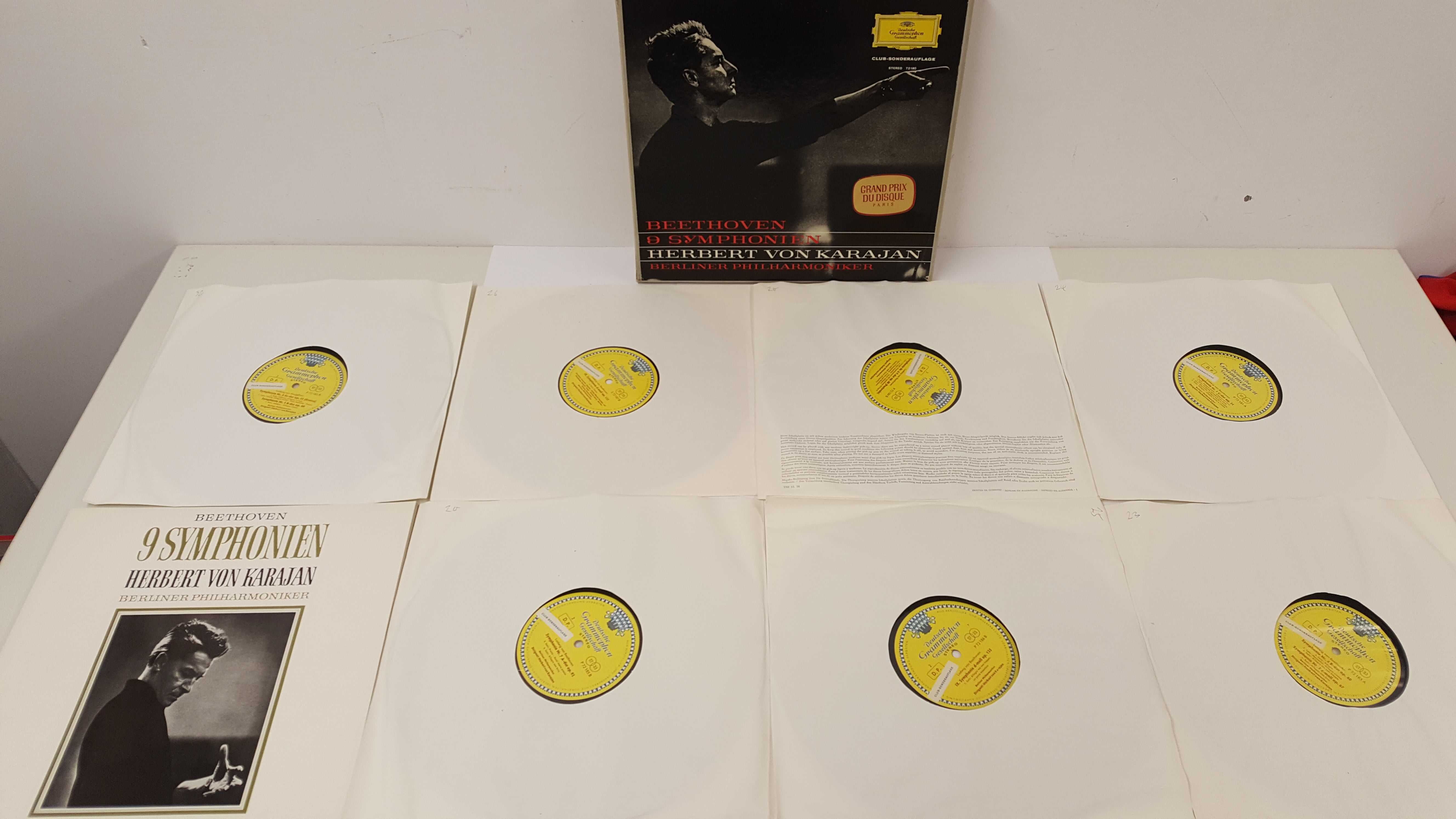 Box 7 płyt winyl Beethoven 9 symfonia Herbert Von Karajan 72180 Stereo