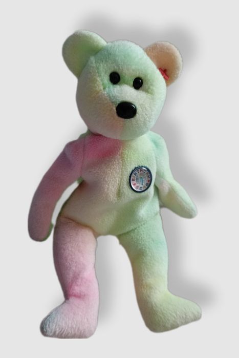 Ty Beanie Babies B.B. Bear 1999 Birthday Bear tęczowy miś maskotka 22c
