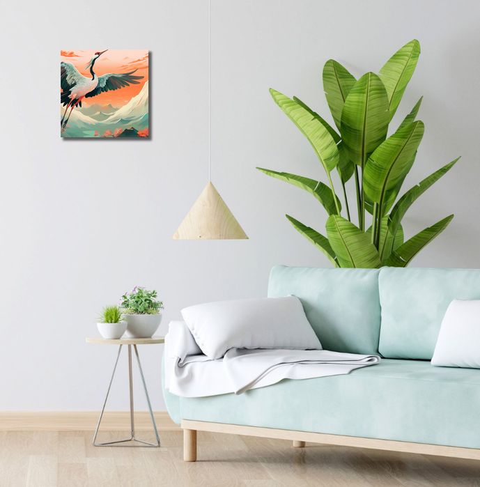 Obraz 30x30cm Żuraw w Pełnym Rozkwicie