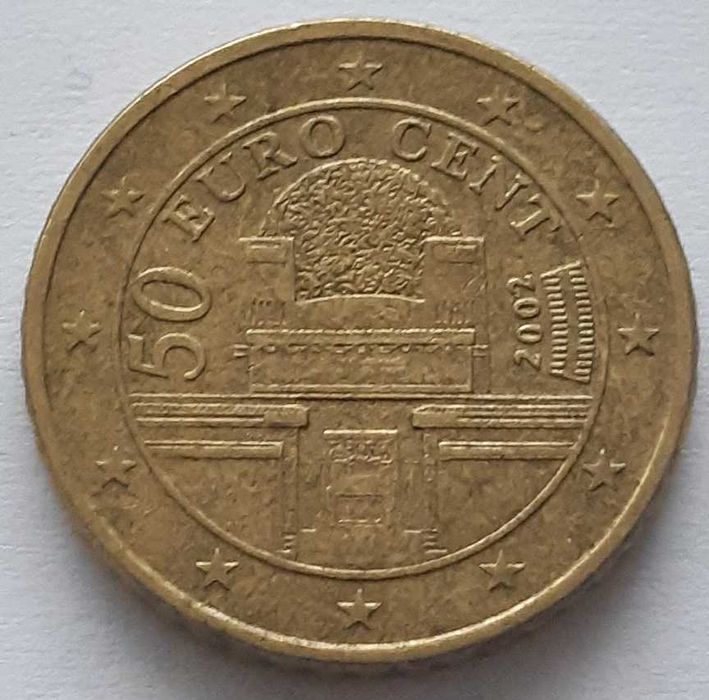 50 euro cent 2002 Austria rzadka moneta