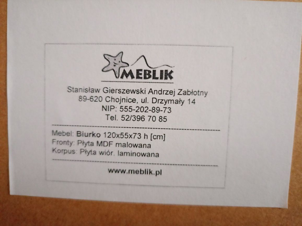 Biurko Meblik 120x55x73 plus fotel