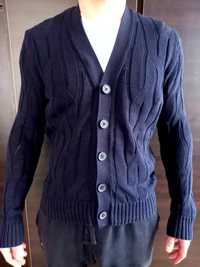 Bawełniany cardigan, L, granat