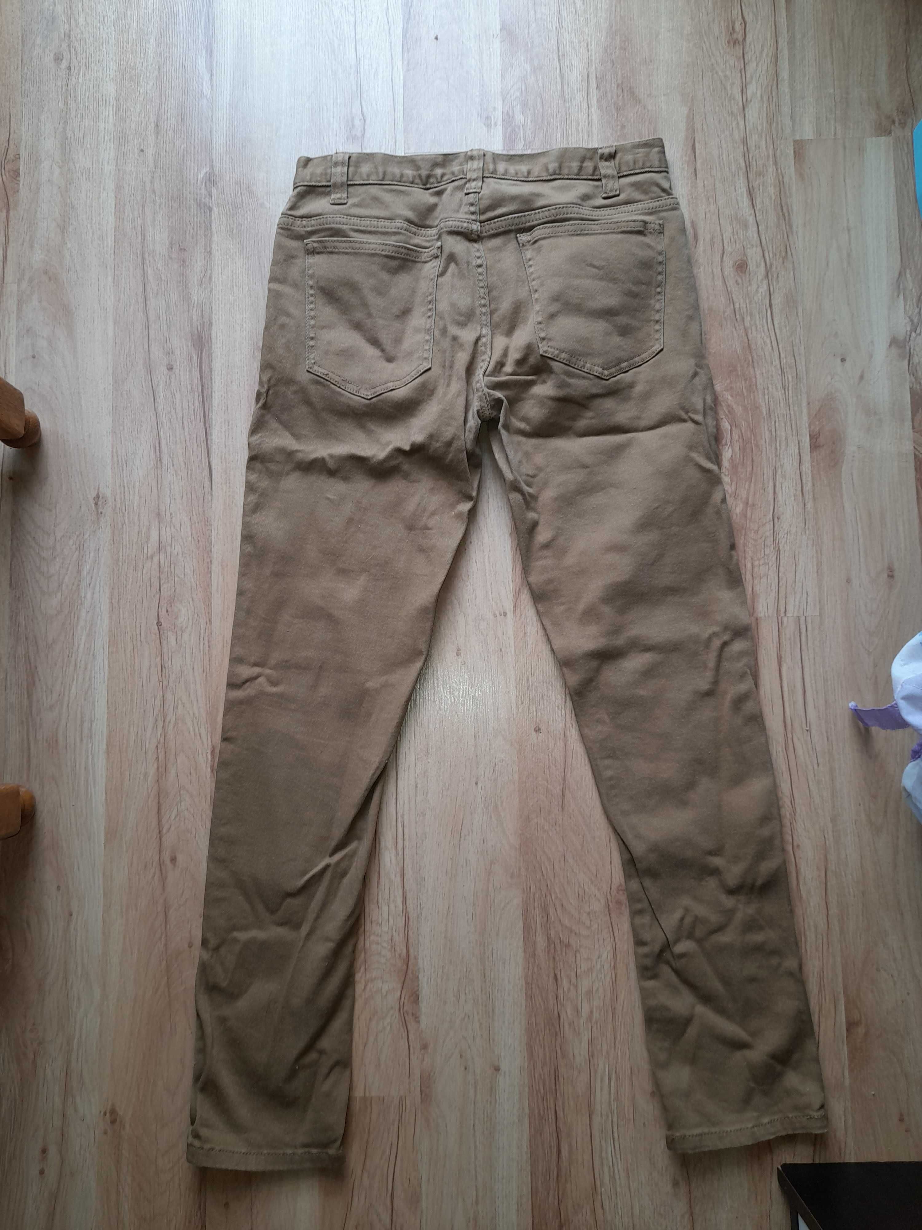 Spodnie jeansowe chłopięce skinny s 164 musztardowe Denim