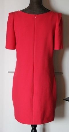 SIMPLE czerwona malinowa sukienka 34 xs 36 s suknia kalita rózowa