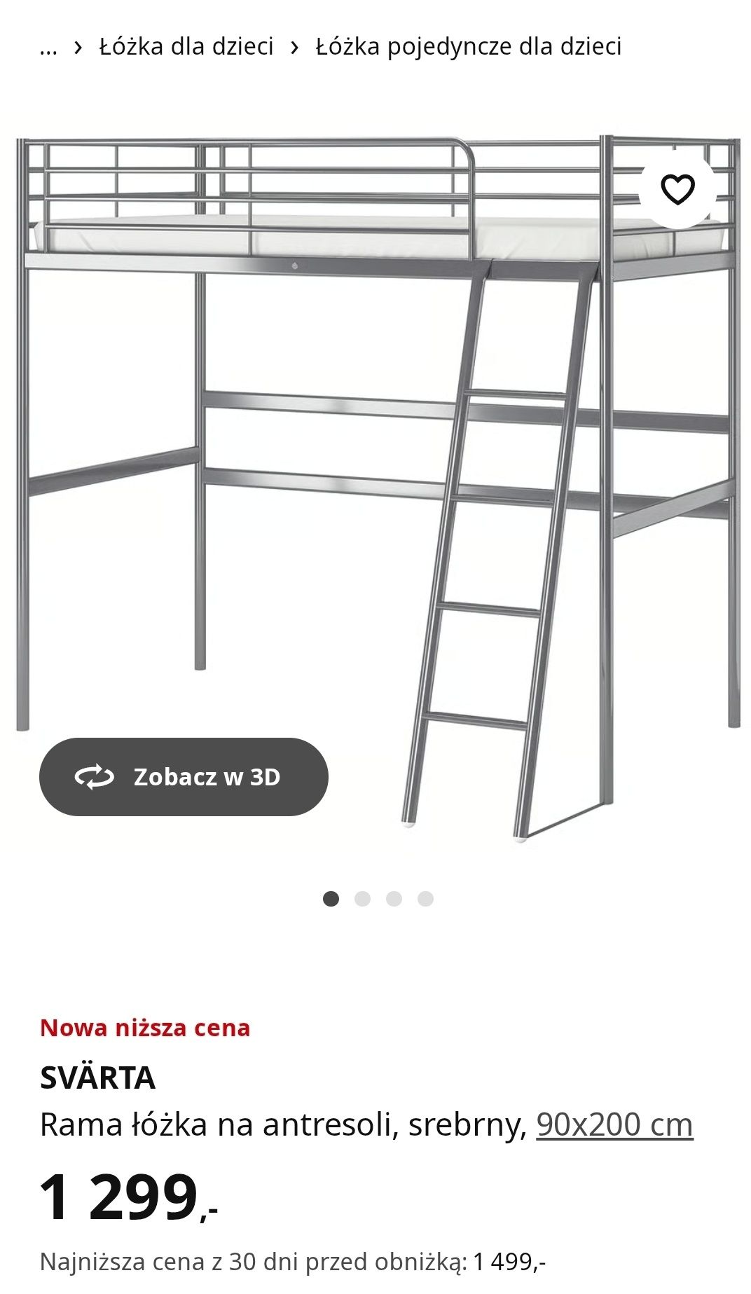 SVARTA łóżko piętrowe ikea z biurkiem