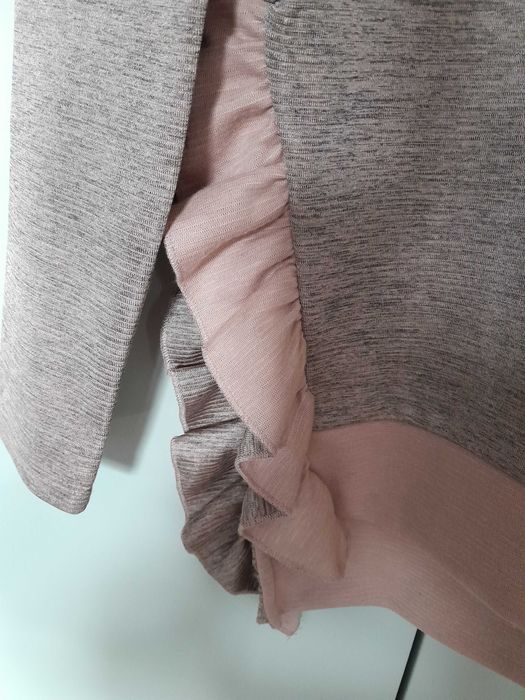 Piękna bluza Monnari rozm S brudny róż metaliczny falbana