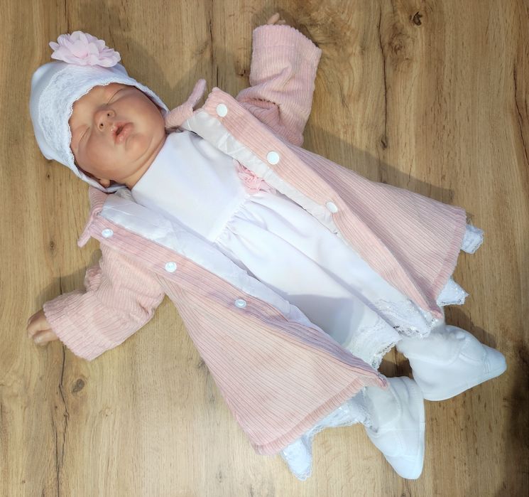 Komplet 4 częściowy na chrzest 56-80 cm