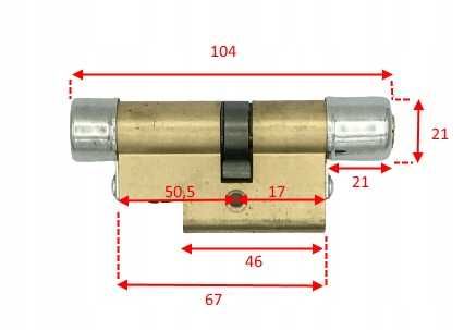 Wkładka do drzwi chińskich antywłamaniowych Baodean 104mm