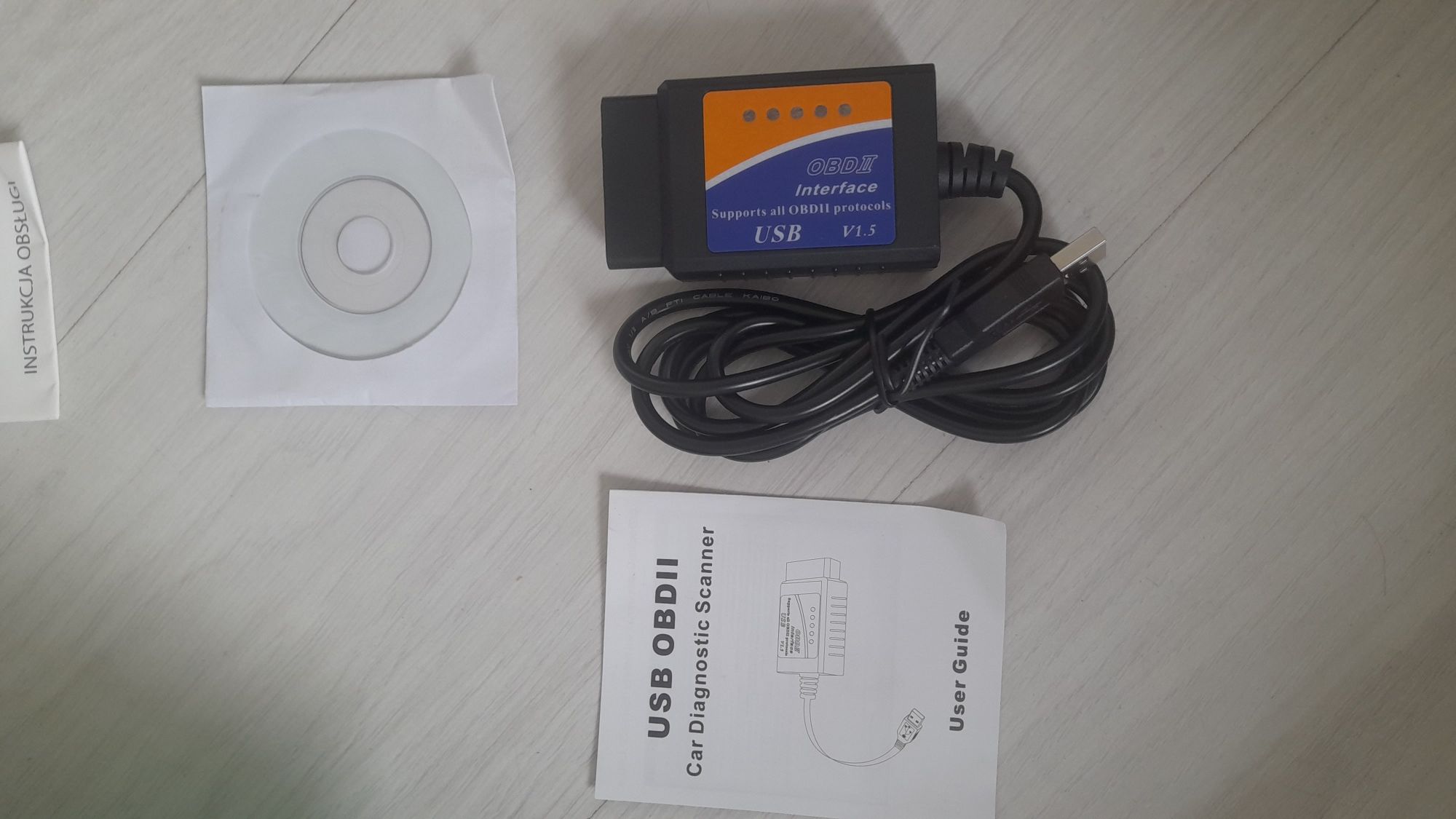 OBD2 kabel diagnostyczny interfejs ELM327 USB + PROGRAM