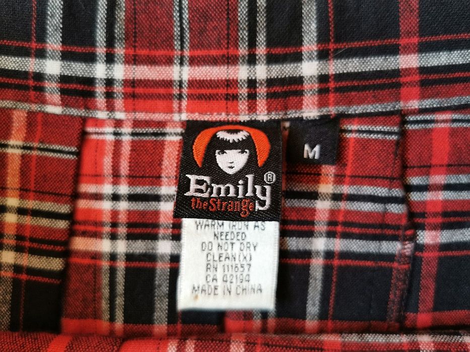 Spódniczka mini w czerwoną kratkę punk Emily The Strange rock emo M L