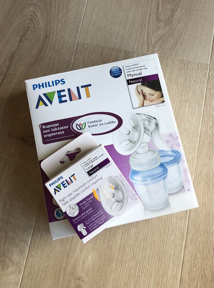 Avent Philips laktator reczny + wielsza nakladka