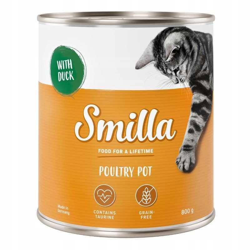Smilla 800g karma mokra bez zbóż dla kotów drób z/Kaczką Rybą Wołow../