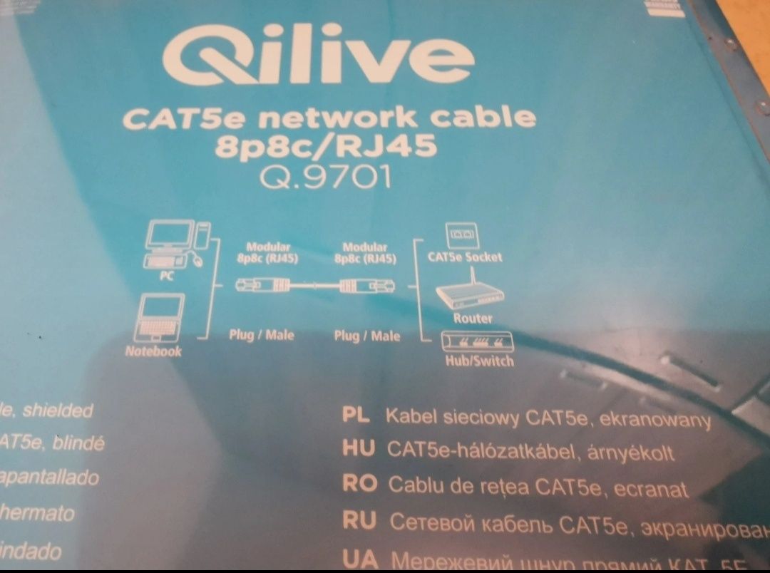 Kabel sieciowy Cat5e Qilive 10m